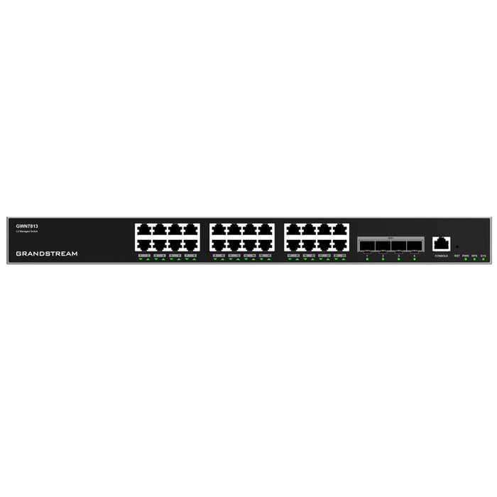 Grandstream GWN7813 Enterprise Layer 3 Managed network Switch with 24 x GigE and 4 x SFP+