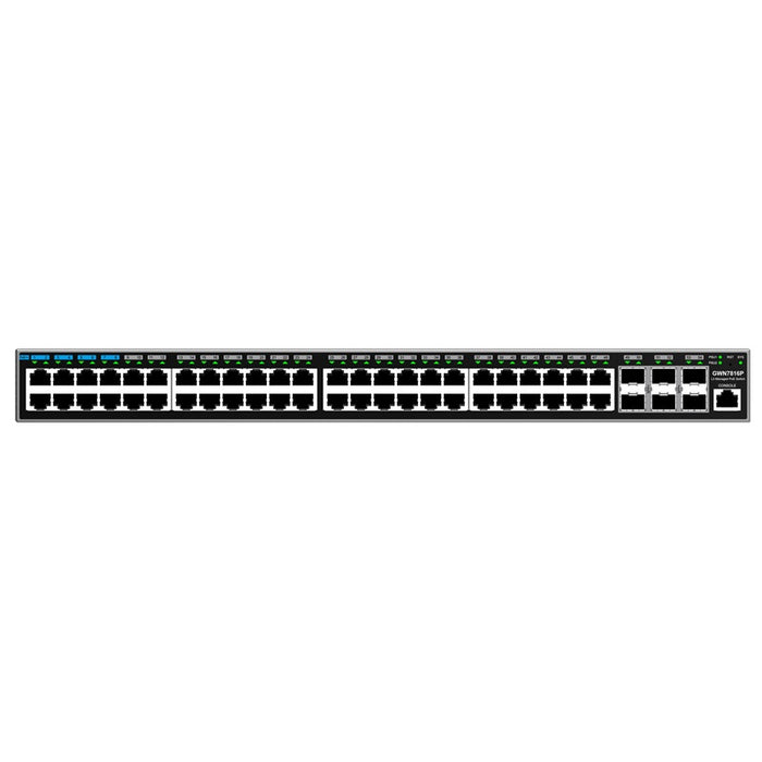 Grandstream GWN7816P Enterprise Layer 3 Managed PoE++ 802.3bt Network Switch with 48 x GigE and 6 x SFP+