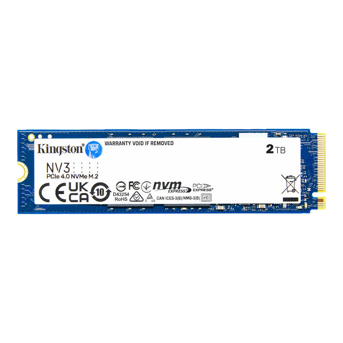 Kingston NV3 2TB M.2 NVMe Internal SSD PCIe Gen 4 - Up to 6000MB/s Read - Up to 5000MB/s Write - Backward Compatible with Gen 3 - 3 Years Warranty