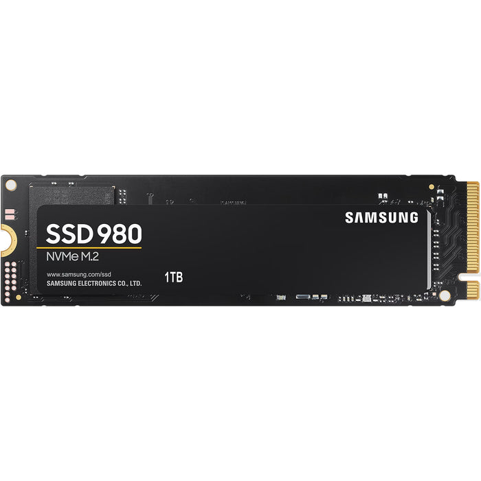 Samsung 980 1TB M.2 NVMe Internal SSD PCIe 3.0 - Up to 3500MB/s Read - Up to 3000MB/s Write - 500K/480K IOPS - 5 Years Warranty