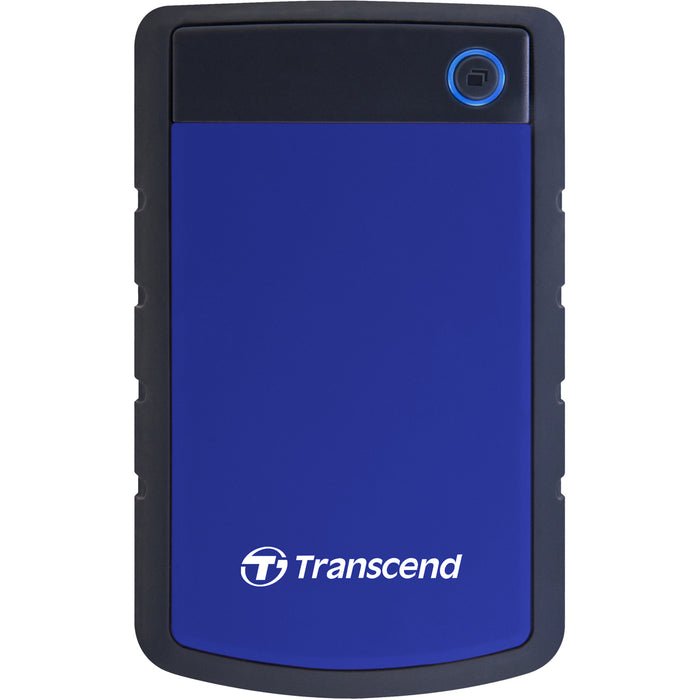 Transcend StoreJet 25H3 1TB Portable External HDD - Blue 2.5" - USB 3.0 - Durable Anti-shock Silicon Outer Shell - Military-Grade Shock Resistance