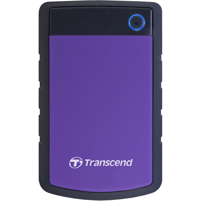 Transcend StoreJet 25H3 1TB Portable External HDD - Purple 2.5" - USB 3.0 - Durable Anti-shock Silicon Outer Shell - Military-Grade Shock Resistance