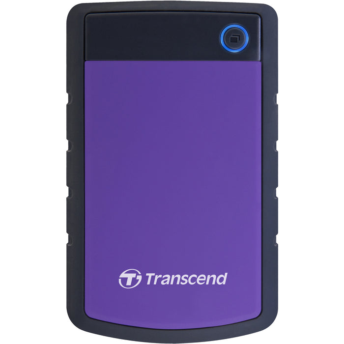 Transcend StoreJet 25H3 4TB Portable External HDD - Purple 2.5" - USB 3.0 - Durable Anti-shock Silicon Outer Shell - Military-Grade Shock Resistance