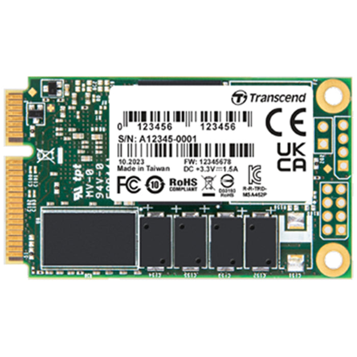 Transcend mSATA SSD 512GB SATA3 3D TLC BiCS5 PE: 3K 30u  Wide temp. PLP