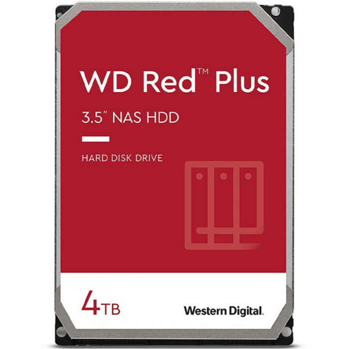 WD Red Plus 4TB 3.5" Internal HDD SATA3 - 256MB Cache - 5400 RPM - CMR - Designed and Tested for RAID Environments - 1-8 Bay NAS - 3 Years Warranty