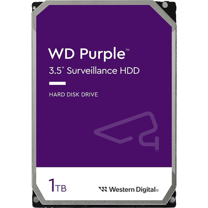 WD Surveillance Purple 1TB 3.5" Internal HDD SATA3 - 64MB Cache - 24x7 always on Reliability - Built for personal home office or small business - Up to 64 cameras  - 3 Years warranty