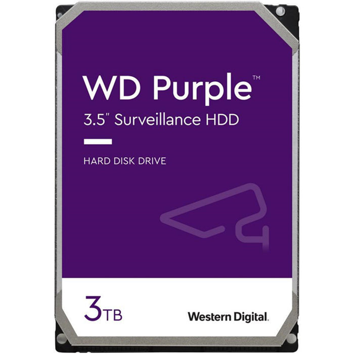 WD Surveillance Purple 3TB 3.5" Internal HDD SATA3 - 256MB Cache - 24x7 always on Reliability - Built for personal home office or small business - Up to 64 cameras -3 Years warranty