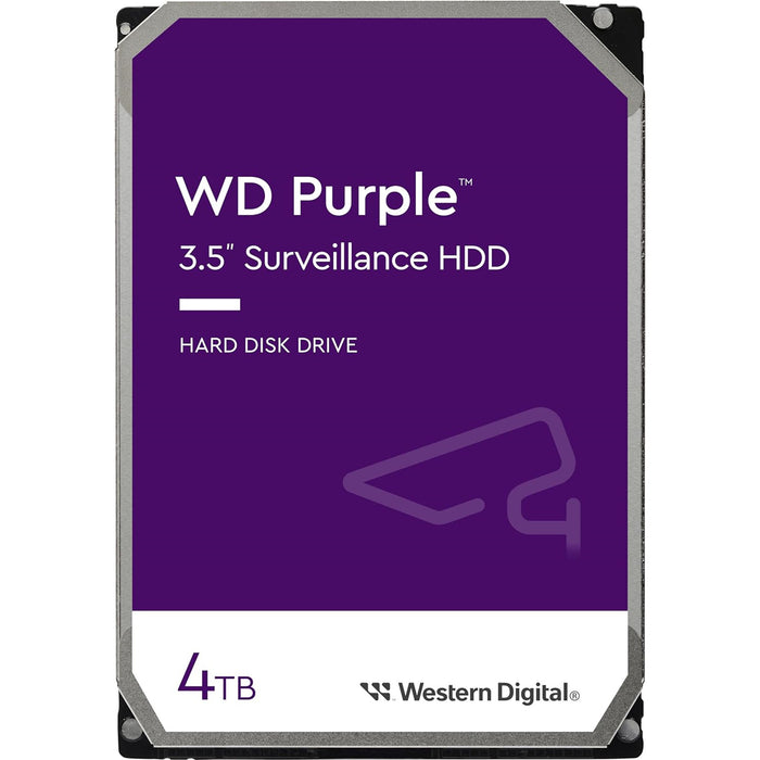 WD Surveillance Purple 4TB 3.5" Internal HDD SATA3 - 256MB Cache - 24x7 always on Reliability - Built for personal home office or small business - Up to 64 cameras - 3 Years warranty