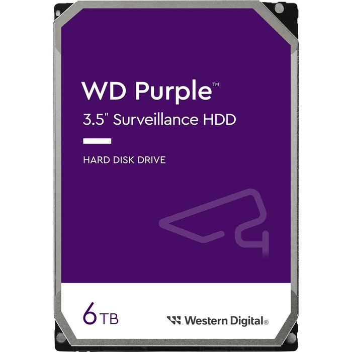 WD Surveillance Purple 6TB 3.5" Internal HDD SATA3 - 256MB Cache - 24x7 always on Reliability - Built for personal home office or small business - Up to 64 cameras - 3 Years warranty