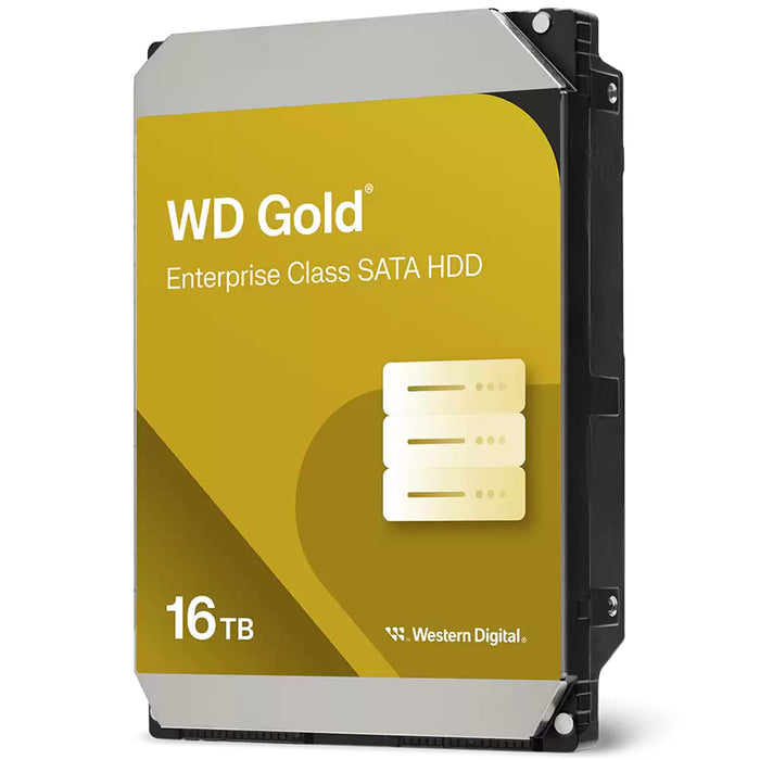 WD Gold Enterprise Class 16TB 3.5" Internal HDD 512MB Cache - 7200 RPM - SATA Hard Drive - Durable Capacity Storage for High Availability Deployments - Designed for a Multitude of Datacenter Specific Applications - 5 Years Warranty