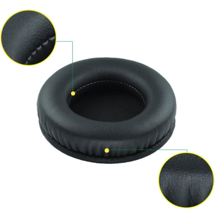 Repalcement Universal Headset Round Cushions Ear pads size:45mm -Protein Leather Black