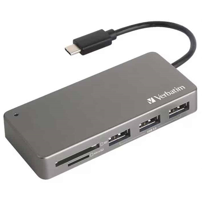 Verbatim 65679 USB 3.1 USB-C Card Reader & Hub (Fixed Cable)