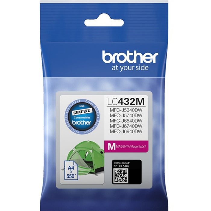 Brother LC432M Ink Cartridge Magenta Yield 550 Pages for Brother MFCJ5340DW MFCJ5740DWMFCJ6540DW MFCJ6740DW MFCJ6940DW Printer