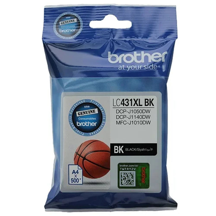 Brother LC431XLBK Ink Cartridge - Black High Yield - 500 Pages - for Brother MFCJ1010DW / DCPJ1050DW Printer
