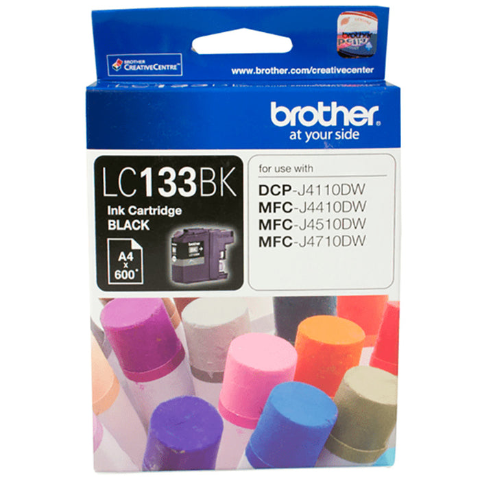 Brother LC133BK Ink Cartridge - Black 600 Pages - for Brother DCPJ152W / DCPJ4110DW / MFCJ4510DW / MFCJ470DW / MFCJ4710DW / MFCJ6520DW / MFCJ6920DW / MFCJ870DW Printer