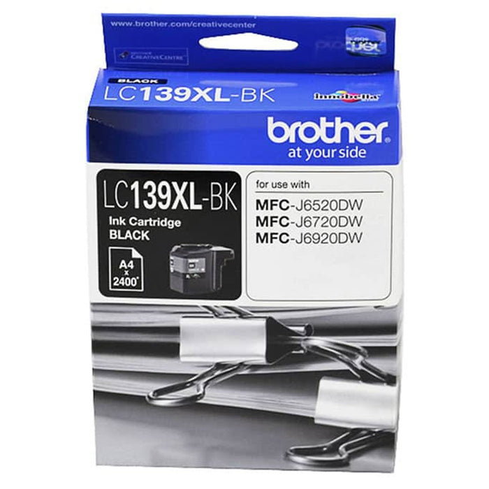 Brother LC139XLBK Ink Cartridge Black High Yield 2400 pages for Brother MFCJ6520DW MFCJ6920DW Printer