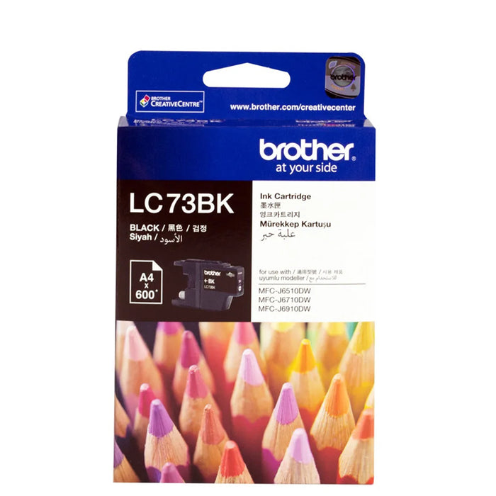 Brother LC73BK Ink Cartridge Black Yield 600 pages for Brother MFCJ430W MFCJ625DW MFCJ825DW MFCJ6510DW MFCJ6910DW Printer