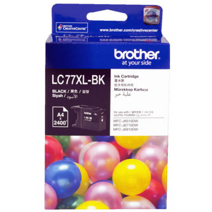 Brother LC77XLBK Ink Cartridge Black High capacity 2400 pages for Brother MFCJ6510DW MFCJ6910DW Printer