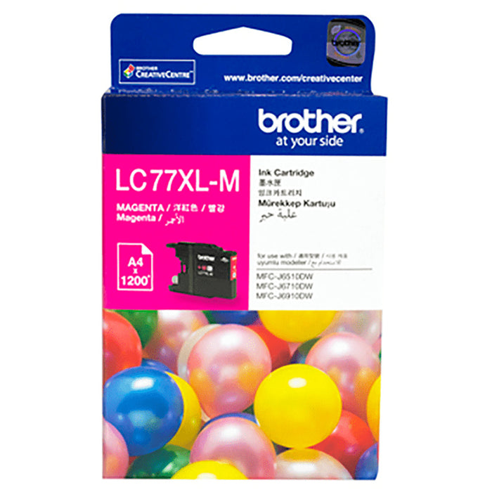 Brother LC77XLM Ink Cartridge Magenta High capacity 1200 pages for Brother MFCJ6510DW MFCJ6910DW Printer