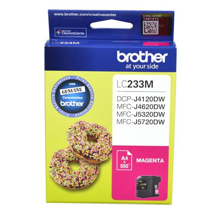 Brother LC233M Ink Cartridge Magenta Yield 500 pages for Brother DCPJ4120DW DCPJ562DW MFCJ4620DW MFCJ480DW MFCJ5320DW MFCJ5720DW MFCJ680DW MFCJ880DW Printer