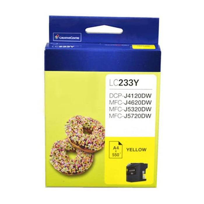 Brother LC233Y Ink Cartridge Yellow Yield 500 pages for Brother DCPJ4120DW DCPJ562DW MFCJ4620DWMFCJ480DW MFCJ5320DW MFCJ5720DW MFCJ680DW MFCJ880DW Printer