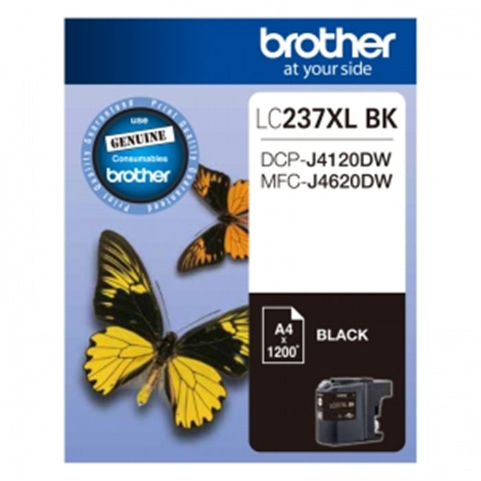 Brother LC237XLBK Ink Cartridge Black High Yield 1200 pages for Brother DCPJ4120DW MFCJ4620DW Printer