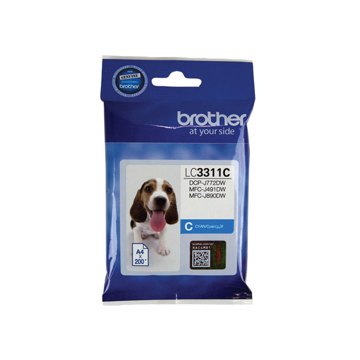 Brother LC3311C Ink Cartridge - Cyan 200 Pages - for Brother MFCJ491DW Printer