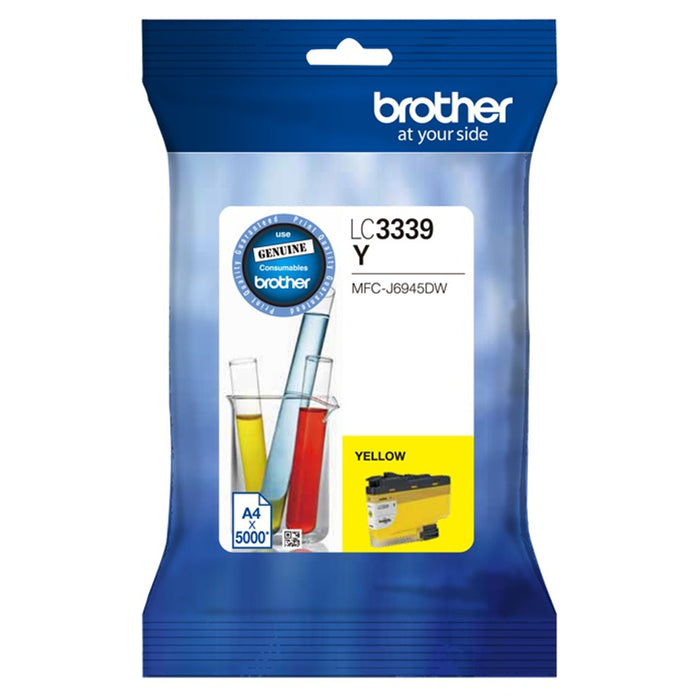 Brother LC3339XLY Original Ink Cartridge - Yellow - Inkjet - High Yield - 5000 Pages for MFCJ5945DWMFCJ6945DW