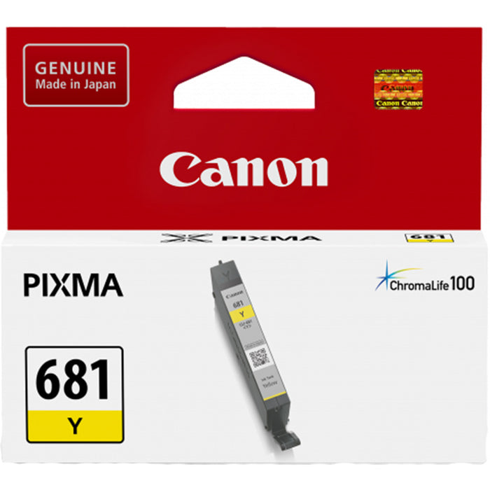 Canon CLI681Y Ink Cartridge - Yellow 250 Pages - for Canon PIXMA TR8560 / TR8660 / TR7660 / TS6160 / TS6260 / TS6360 / TS8260 / TS8360 / TS9160 / TS9560 / TS9565 / TS8160 / TR7560 / TR8650 Printer