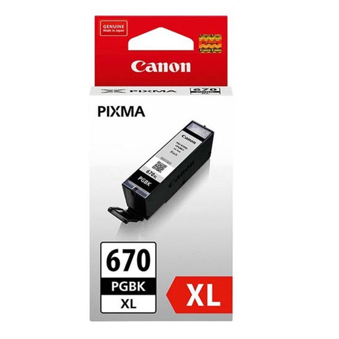 Canon PGI670XLBK Ink Cartridge - Pigment Black High Yield - for Canon PIXMA TS5060 / TS9060 / MG5760 / MG5765 / MG6860 / MG6865 / MG7760 / MG7765 / MG7766 Printer