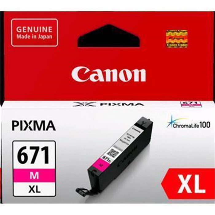 Canon CLI671XLM Ink Cartridge - Magenta 680 Pages - for Canon TS5060 / TS9060 / MG5760 / MG5765 / MG6860 / mG6865 / MG6866 / MG7760 / MG7765 / MG7766 / TS6060 / TS8060 Printer