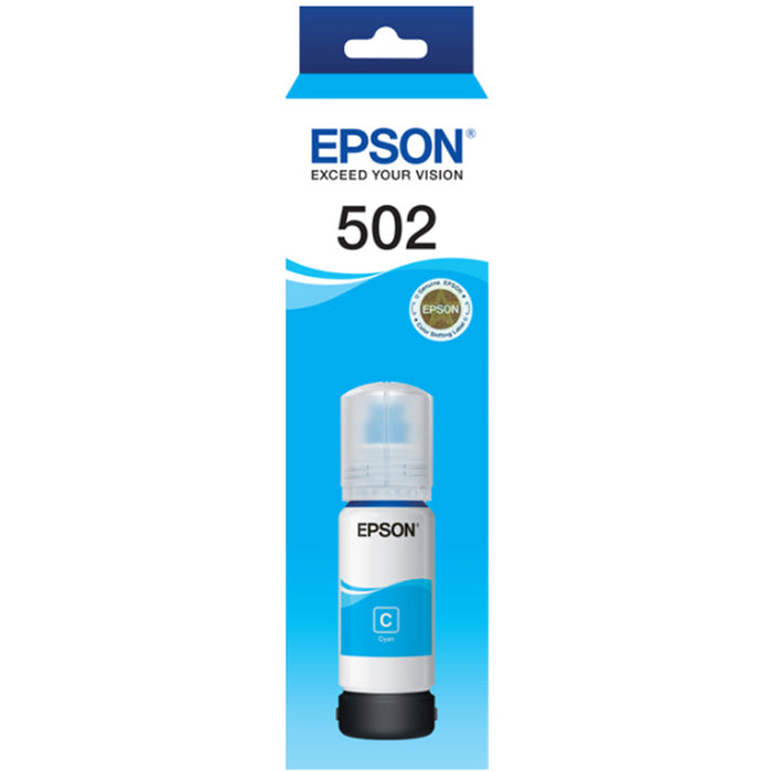 Epson T502 Ink Bottle - Cyan for Epson WorkForce ET-4750 / ET-2750 / ET-3700 / ET-3800 Printer