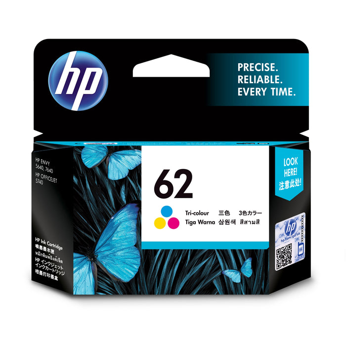 HP 62 Ink Cartridge Tri-ColourYield 165 pages  for HP ENVY 5540 55425640 7640 HP OfficeJet 200250 5740 Printer