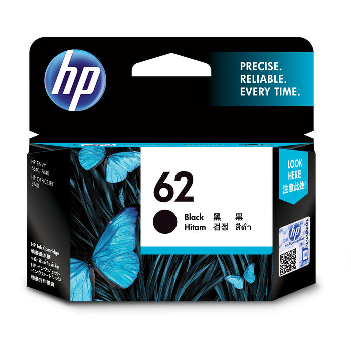 HP 62 Ink Cartridge Black Yield 200 pages  for HP ENVY 5540 55425640 7640 HP OfficeJet 200 250 5740 Printer