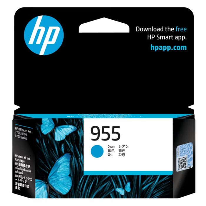 HP 955 Ink Cartridge - Cyan 700 Pages - for HP OfficeJet Pro 7720 / 7730 / 7740 / 8210 / 8710 / 8720 / 8730 / 8740 / 8745 Printer