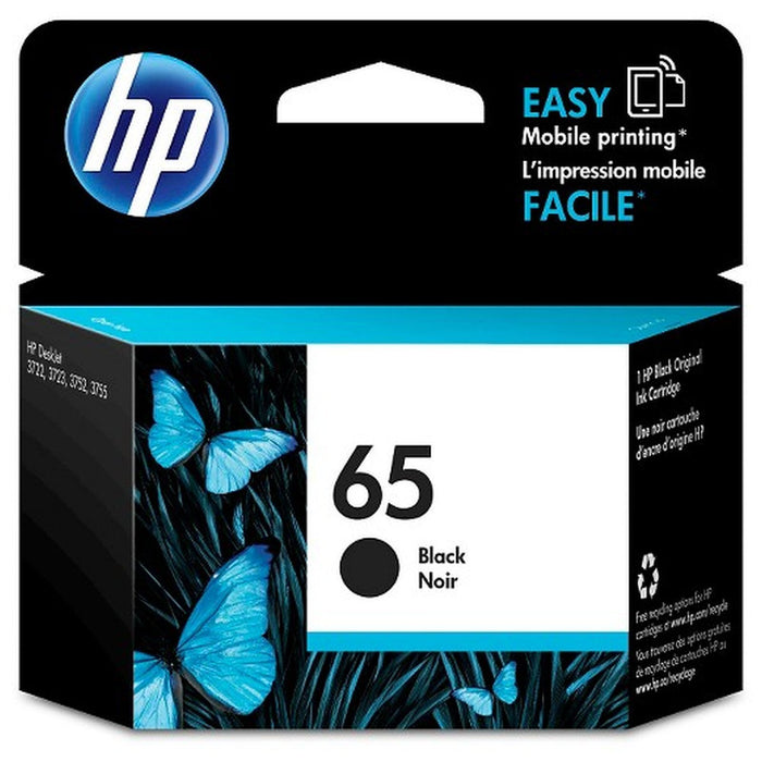 HP 65 Ink Cartridge - Black 120 Pages - for HP AMP 120 DeskJet 2620 / 2621 / 3720 / 3721 / HPEnvy 5020 / 5030 / Officejet 2623 Printer