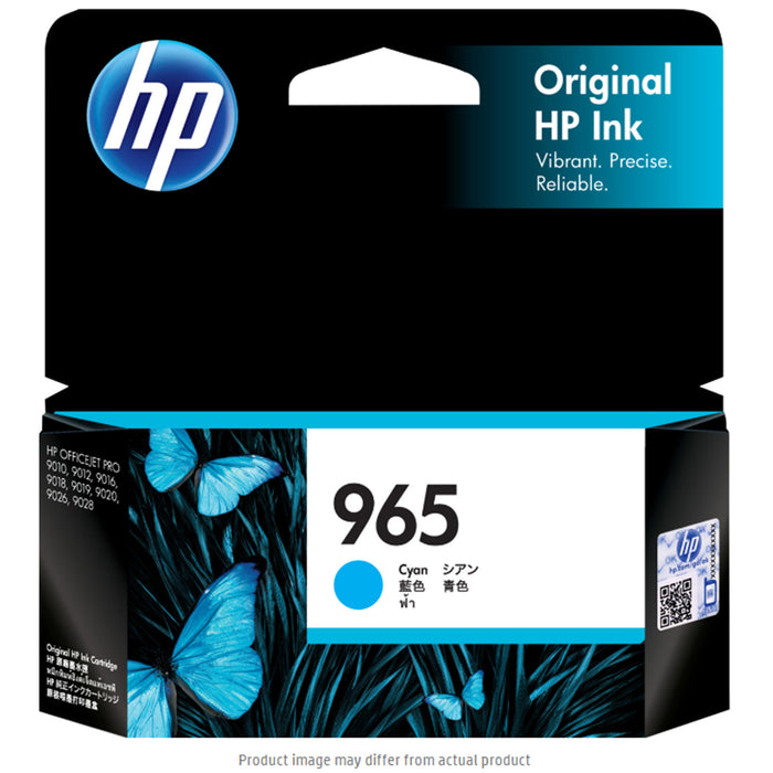 HP 965 Ink Cartridge Cyan Yield 700 pages for OfficeJet Pro 9010  9012 9018 9019 9020 9028 Printer