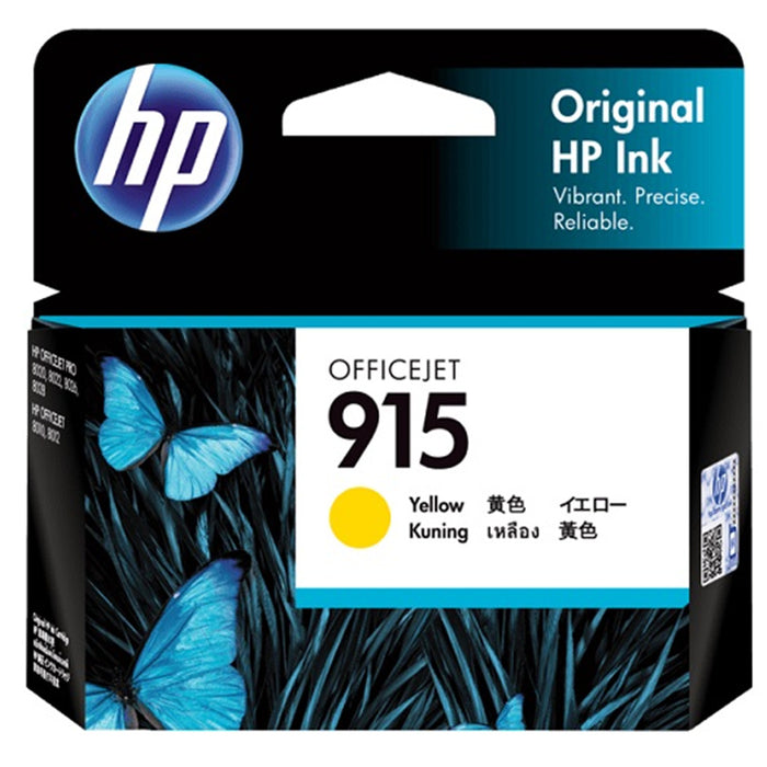 HP 915 Ink Cartridge - Yellow 315 Pages - for HP OfficeJet 8010 / OfficeJet Pro 8012 / 8020 / 8022 / 8028 Printer