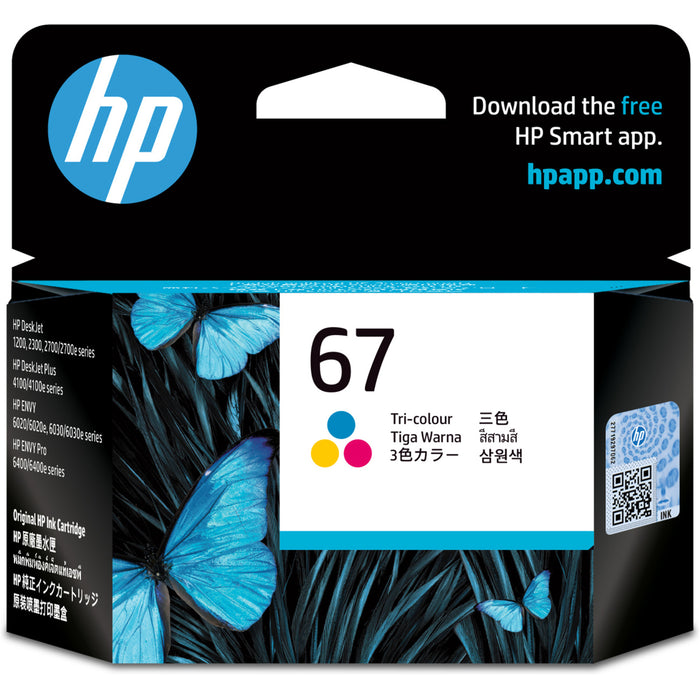 HP 67 Ink Cartridge Tri-ColourYield 100 pages for HP DeskJet 2330 2720 2721 2723  2820eENVY 6420 6020 Printer