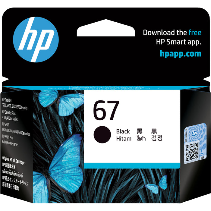 HP 67 Ink Cartridge Black Yield 120 pages for HP DeskJet 2330 2720 2721 2723  2820eENVY 6420 6020 Printer