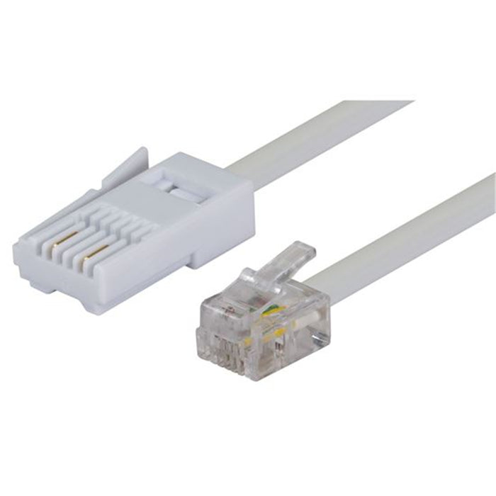 Dynamix BT-RJ11 MODEM PHONE CABLE 2M CABT02 Connects Modem to Telephone Jack