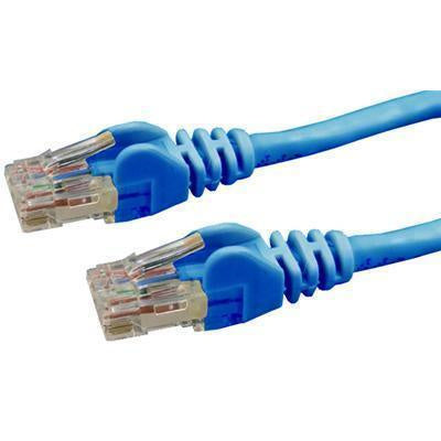 Dynamix PLE-C6A-0 0.5m Cat6 Blue UTP Patch Lead (T568A Specification) 250MHz 24AWG Slimline Snagless Moulding with Unshielded Gold Plate Connector.