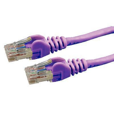 Dynamix PLP-C6A-0 0.5m Cat6 Purple UTP Patch Lead (T568A Specification) 250MHz 24AWG Slimline Snagless Moulding with Unshielded Gold Plate Connector.