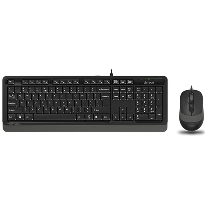 A4Tech Fstyler F1010 Multimedia Keyboard & Mouse Combo USB Wired - Laser Inscribed Keys - 1600 DPI 3-Level Adjustable Mouse