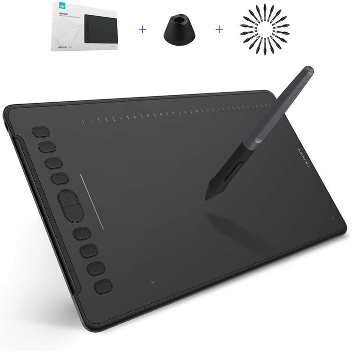 Huion Inspiroy H1161 Drawing Tablet Android Supported 11inch Digital Graphics Pen Tablet with Battery-Free Stylus 8192 Levels Pressure Sensitivity Tilt Function Touch Bar