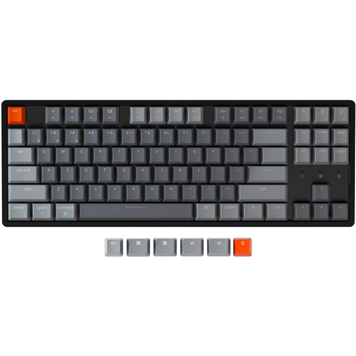 Keychron K8 TKL Wireless Mechanical Keyboard - RGB Backlight Gateron G Pro Red Switches - 87 Key - Aluminum Frame