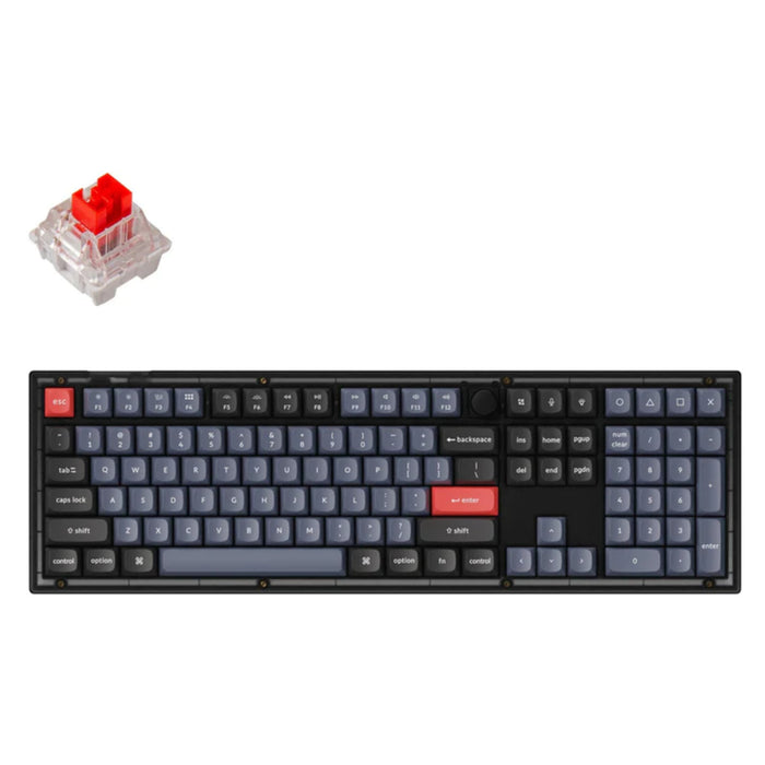 Keychron V6-C1  104 Key Frosted Black Full Assembled Knob Red Switch RGB Hot-SwapKeychronKproMechanical Wired QMK Custom Keyboard