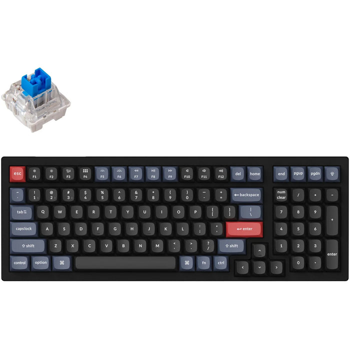 Keychron K4 Pro 96% Wireless Mechanical Keyboard - White Backlight Keychron Pro Blue Switches - QMK/VIA - Hot Swappable