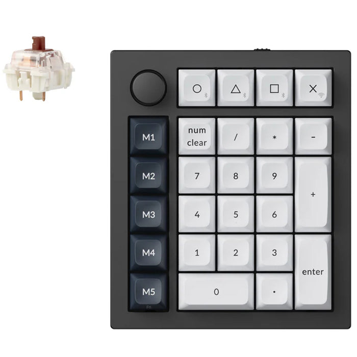 Keychron Q0M-M3 Keychron Q0 Max Number Pad - Black Brown Switch - 27 Key - Carbon xFull Assembled Knob - RGB Hot-Swap - Gateron Jupiter - Wireless / Wired / 2.4GHz - Normal Profile - QMK Custom Keyboard