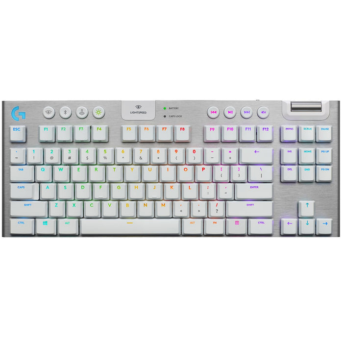 Logitech G915 TKL LIGHTSYNC Wireless RGB Mechanical Gaming Keyboard White Tactile